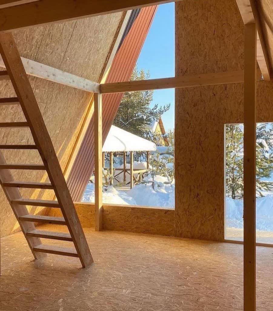 کلبه چوبی(سوئیسی) اجرا شده با چوب او اس بی